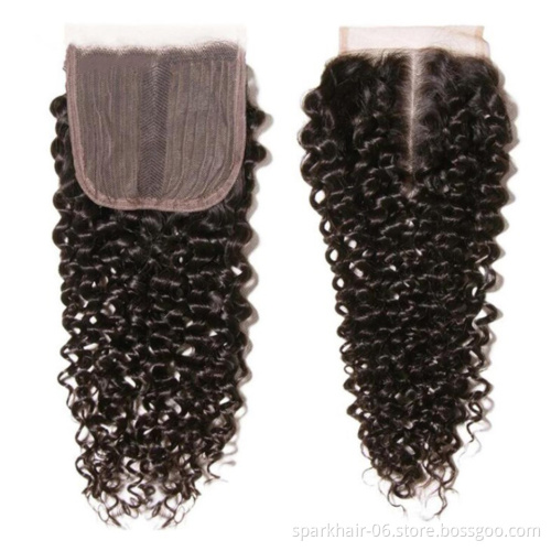 Cheap Remy Brazilian 100% Human Hair Natural Black  4x4x1 T-Part Closure Brazilian Human Hair Closure 100% Raw Virgin Hairs